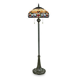 Quoizel Belle Fleur Tiffany 3-Light Floor Lamp in Vintage Bronze