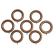 Classic Home Wood Window Curtain Rings in Gold (Set of 7)
