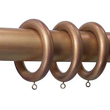 Classic Home Wood Window Curtain Rings in Gold (Set of 7). View a larger version of this product image.