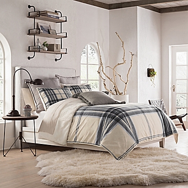 UGG&reg; Tarni Reversible Full/Queen Comforter Set in Charcoal/White. View a larger version of this product image.