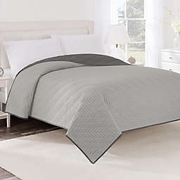 Martex® Two-Tone Full/Queen Coverlet in Light Grey/Graphite