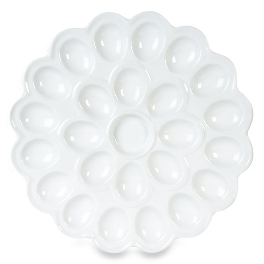 Alternate image 1 for Everyday White® by Fitz and Floyd® Flower Egg Platter