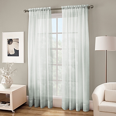 Crushed Voile Platinum 95-Inch Rod Pocket Sheer Window Curtain Panel in Seagrass (Single). View a larger version of this product image.