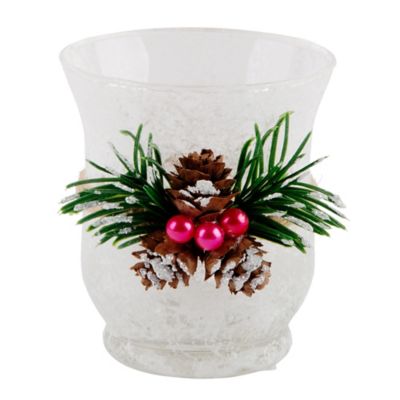 Heritage Home Pine Cone & Berries Tealight Candle Holder