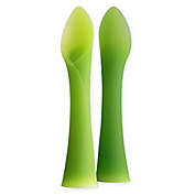 Olababy&reg; Baby Training Spoons in Green (Set of 2)