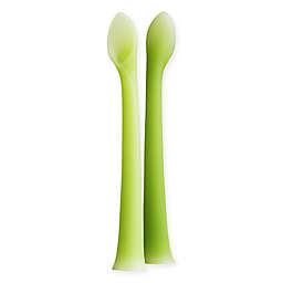 Olababy® Silicone Baby Feeding Spoons in Green (Set of 2)