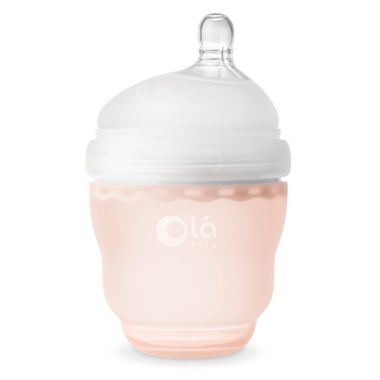 Olababy&reg; GentleBottle 4 fl. oz. Silicone Wide-Neck Bottle in Coral. View a larger version of this product image.
