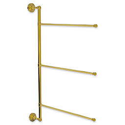 Allied Brass Waverly Place Collection 3-Swing Arm Vertical 28-Inch Towel Bar in Polished Brass