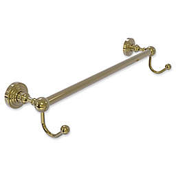 Allied Brass Waverly Place Collection 30-Inch Towel Bar with Integrated Hooks in Unlacquered Brass