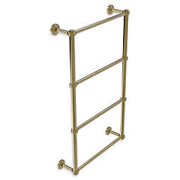 Allied Brass Waverly Place 24-Inch Ladder Towel Bar with Grooved Accents in Unlacquered Brass