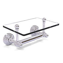Allied Brass Waverly Place Collection Toilet Paper Holder with Glass Shelf in Polished Chrome