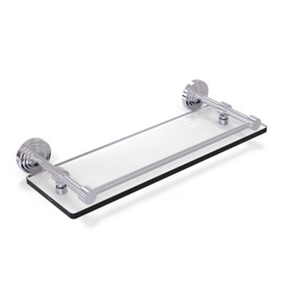 Allied Brass Waverly Place 16-Inch Tempered Glass Shelf with Gallery Rail in Polished Chrome