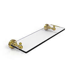 Allied Brass Waverly Place Collection 16-Inch Glass Shelf with Beveled Edges in Polished Brass