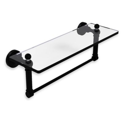 Allied Brass Waverly Place Glass Vanity Shelf  with Integrated Towel Bar