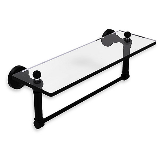 Alternate image 1 for Allied Brass Waverly Place Glass Vanity Shelf  with Integrated Towel Bar