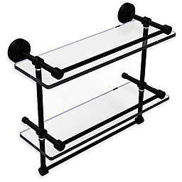 Allied Brass Waverly Place Double Glass Shelf with Rails and Towel Bar