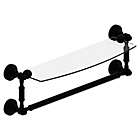 Alternate image 0 for Allied Brass Waverly Place 18-Inch Glass Shelf with Integrated Towel Bar in Matte Black