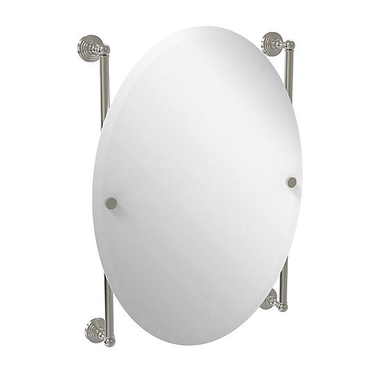Alternate image 1 for Allied Brass Waverly Place 21-Inch x 29-Inch Oval Frameless Wall Mirror in Satin Nickel