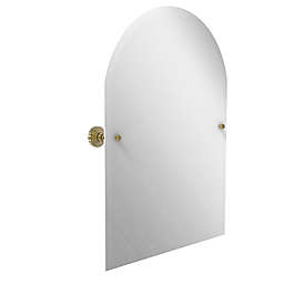 Allied Brass Waverly Place 21-Inch x 29-Inch Frameless Arched Tilt Wall Mirror in Unlacquered Brass