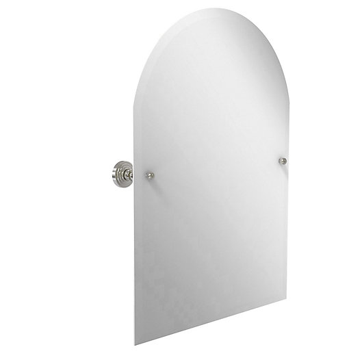 Alternate image 1 for Allied Brass Waverly Place 21-Inch x 29-Inch Frameless Arched Tilt Wall Mirror in Satin Nickel