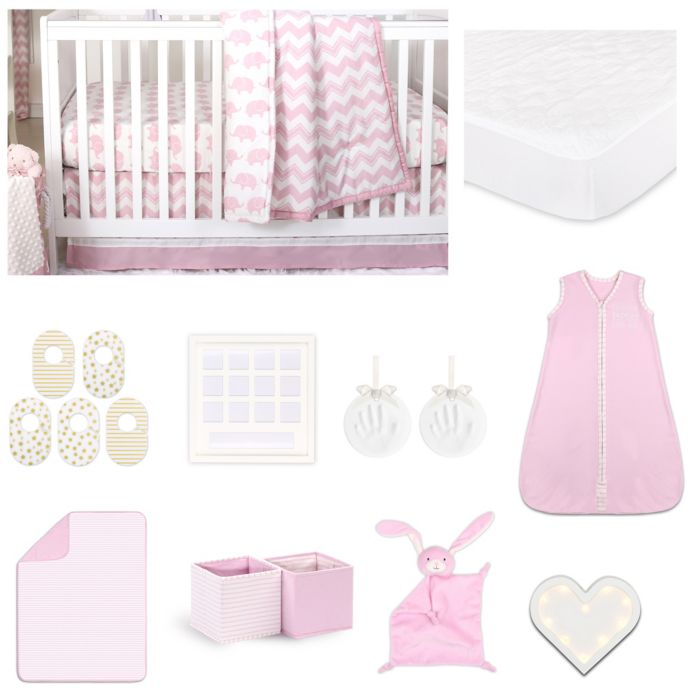 The Peanutshell Ellie Chevron 18 Piece Nursery Essentials Set