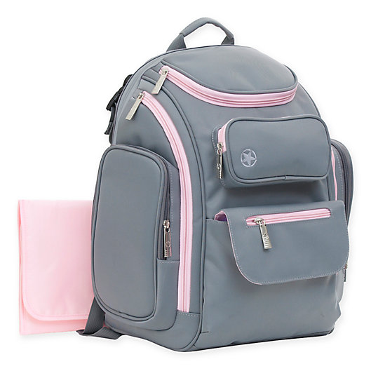 Alternate image 1 for J is for Jeep® Places & Spaces Backpack Diaper Bag in Pink/Grey
