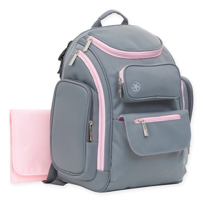 J is for Jeep® Places & Spaces Backpack Diaper Bag in Pink/Grey | buybuy BABY