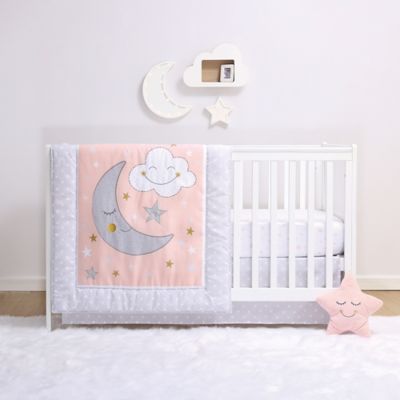 moon and stars crib bedding set