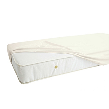 LA Baby&reg; Fitted Full-Size Crib Sheet in White. View a larger version of this product image.