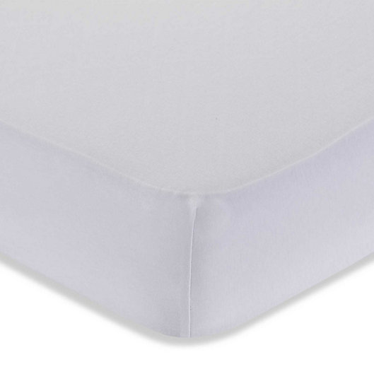 Alternate image 1 for LA Baby® Fitted Cotton Full-Size Crib Sheet in White