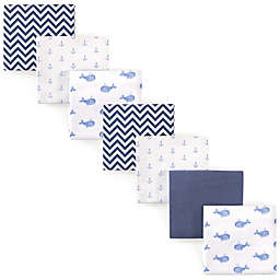 Hudson Baby&reg; Whale Flannel 4-Pack Receiving Blankets in Blue
