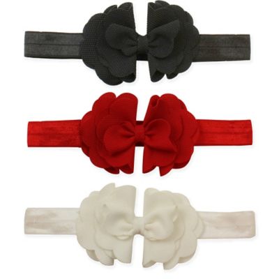 Tiny Treasures 3-Pack Tiered Scallop Bow Headbands