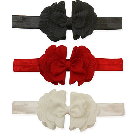 Alternate image 1 for Tiny Treasures 3-Pack Tiered Scallop Bow Headbands
