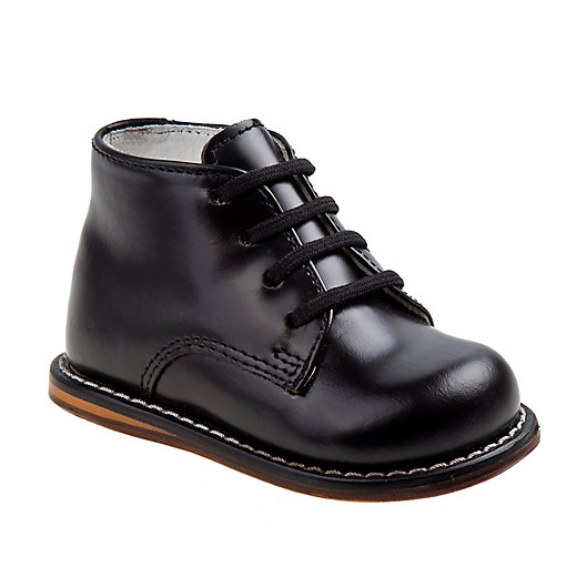 Alternate image 1 for Josmo® Size 4.5 Boys' Leather Walk Shoe in Black