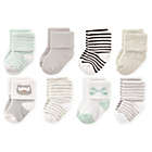 Alternate image 0 for Luvable Friends&reg; Size 0-6M 8-Pack Owl Terry Socks in Mint/Grey
