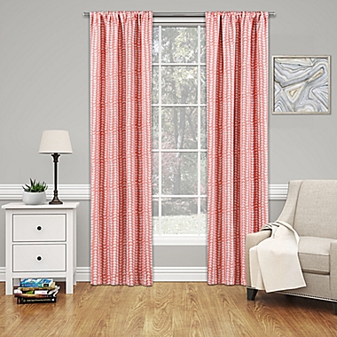 Eclipse Naya 84-Inch Rod Pocket Room Darkening Window Curtain Panel in Coral (Single). View a larger version of this product image.