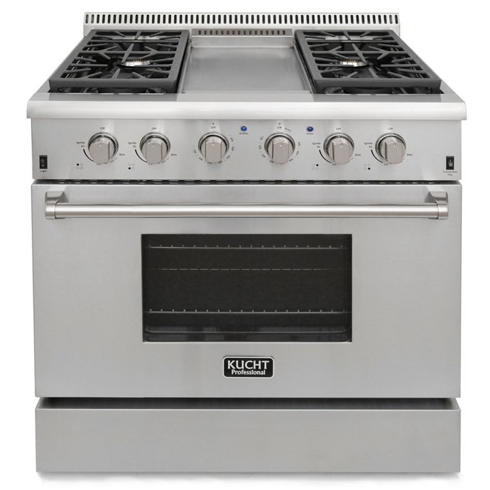 Kucht Pro Style 36 Inch 5 2 Cu Ft Gas Range With Griddle In