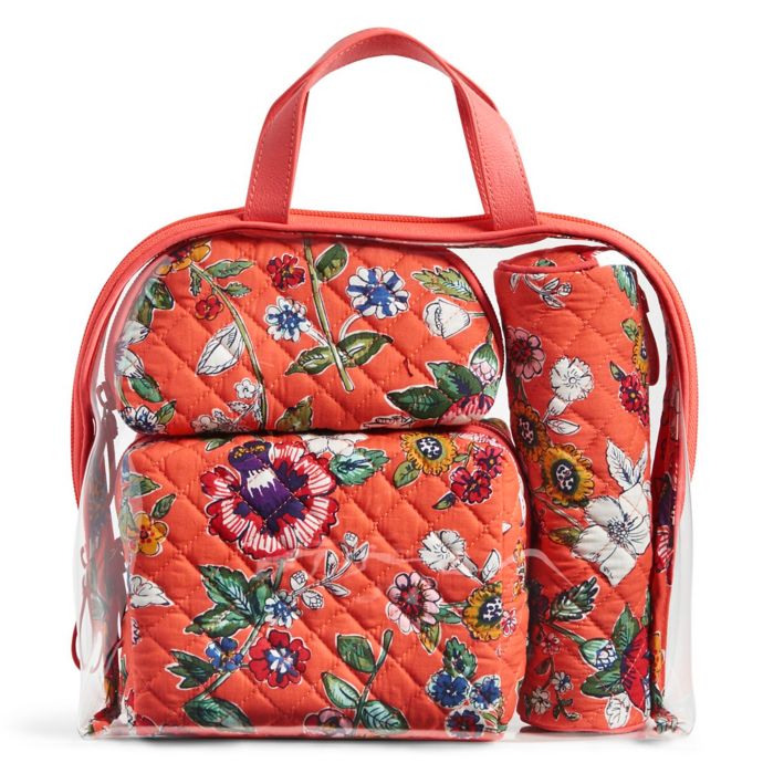 Vera Bradley® 4-Piece Travel Cosmetic Set in Coral Floral ...