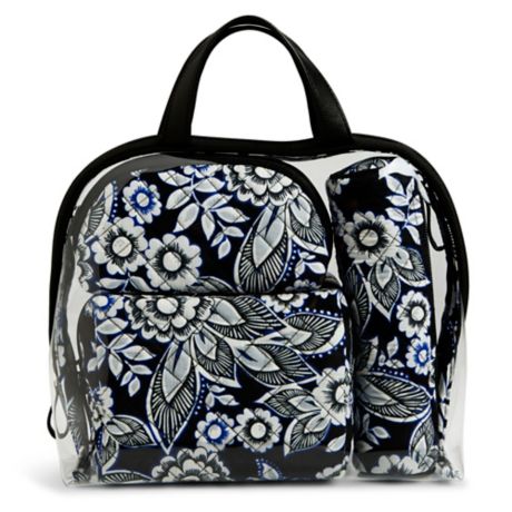 Vera Bradley® 4-Piece Travel Cosmetic Set in Snow Lotus | Bed Bath & Beyond