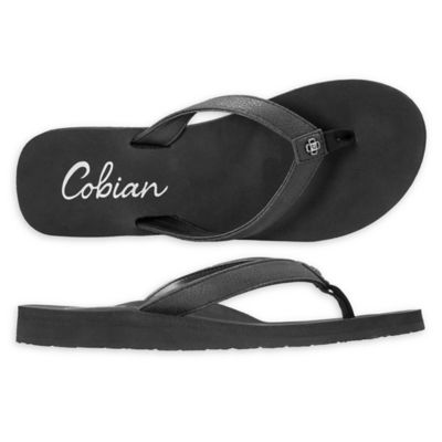 cobian black flip flops