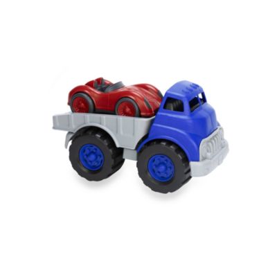 green toys flatbed truck & race car