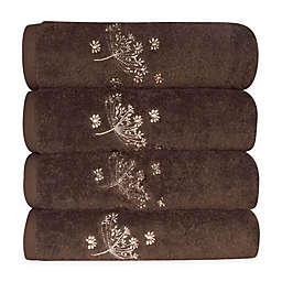 Camilla Embroidered Washcloths in Brown (Set of 6)
