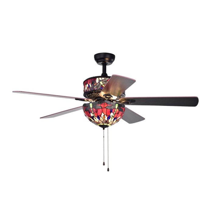 Jalev Dragonfly 52 Inch 6 Light Ceiling Fan In Black Bed