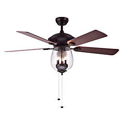 Tibwald 52-Inch 3-Light Indoor Ceiling Fan in Brown