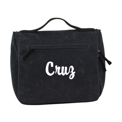waxed canvas hanging toiletry bag