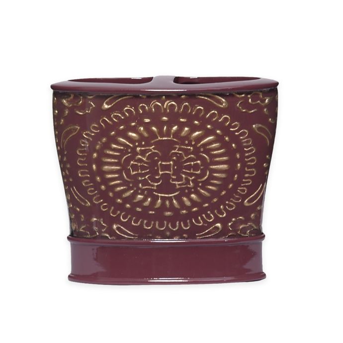 Popular Bath Cascade Toothbrush Holder in Burgundy Bed Bath & Beyond
