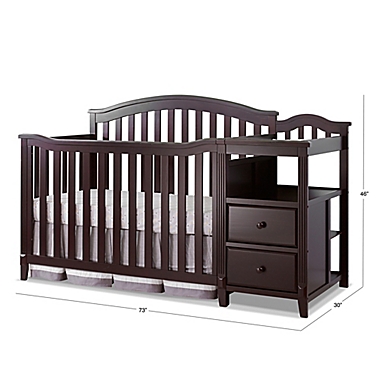 Sorelle Berkley 4-in-1 Convertible Crib and Changer in Espresso. View a larger version of this product image.
