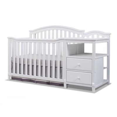 grey crib changing table combo