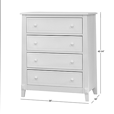 Sorelle Furniture Berkley 4-Drawer Chest in White. View a larger version of this product image.
