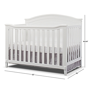 Sorelle Berkley 4-in-1 Convertible Panel Crib in White. View a larger version of this product image.